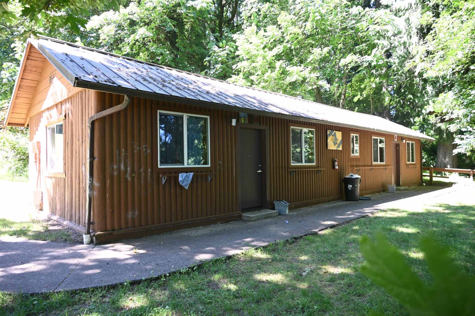 camp cabin exterior.