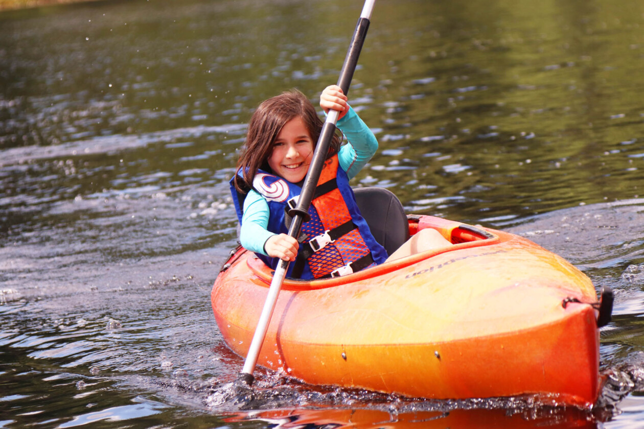 girl kayaking.