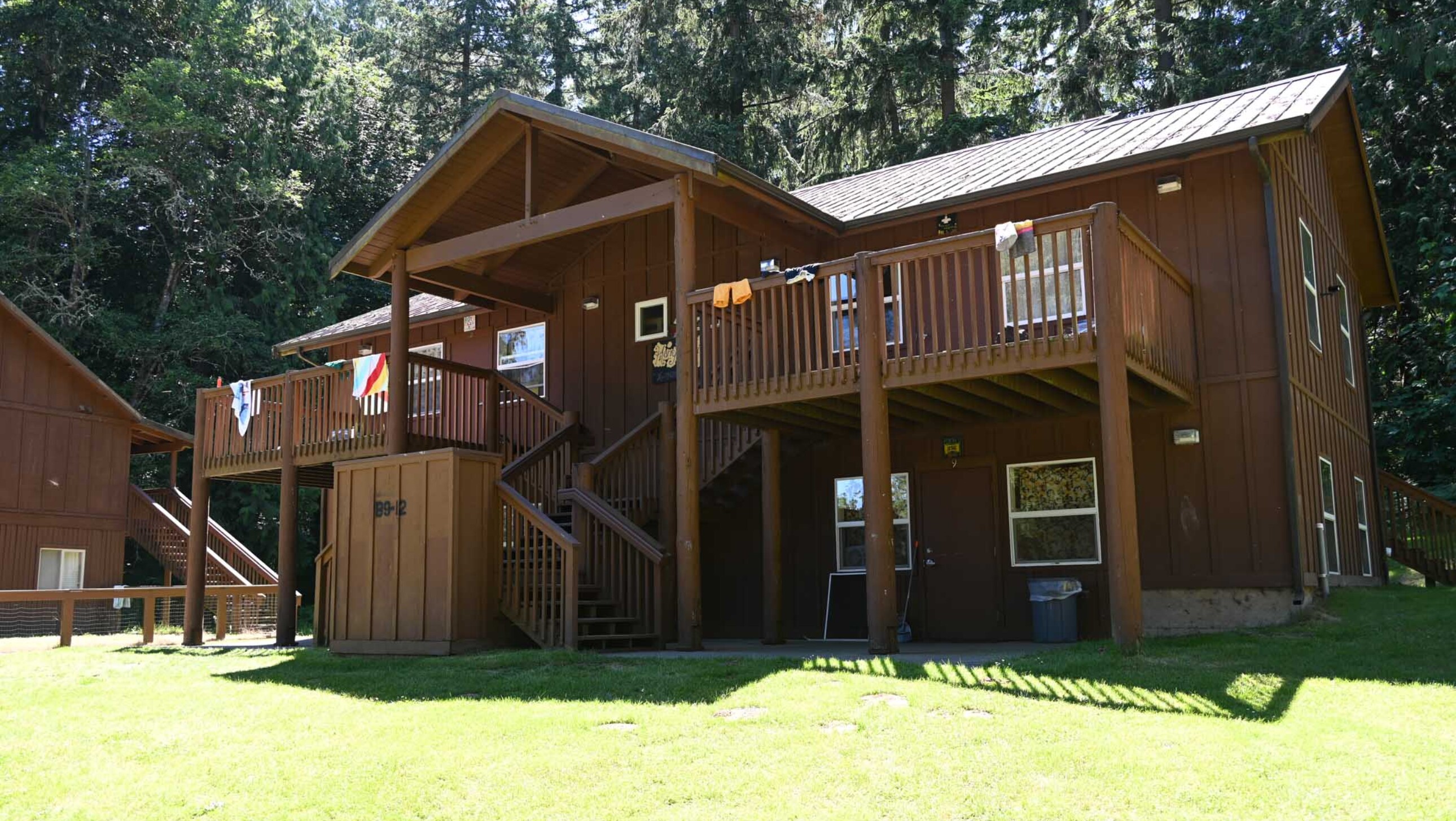 camp cabin exterior.